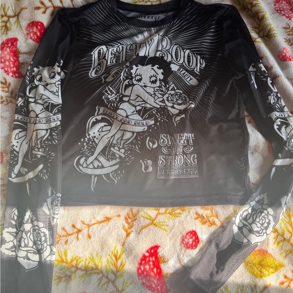 Betty Boop Black Long Sleeve Tee